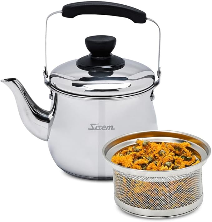 Stainless steel Tea kettle pot A with Removeable Infuser set, tea maker stove top (gas&induction&electronic)