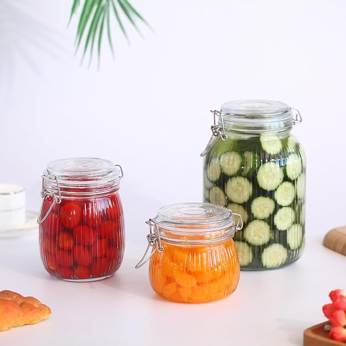 Mason Jars 16 oz with Lids,6 Pack Clear Glass Wide Mouth Mason Jar with Airtight Lids,Canning Jars for Food Storage,Snacks