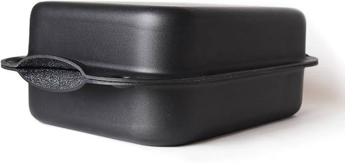 DaTerra Cucina - 13" Nonstick Ceramic Coated Dual Roasting Pan Set – 2 Identical Pans, Oven Safe, Ideal for Roasting, Baking, Searing, Braising, Casseroles, Fits Most Toaster Ovens