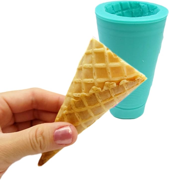 Waffle cone silicone mold ice cream cone mold 3D Ice cream cone mold wax melt mold realistic ice cream NC059
