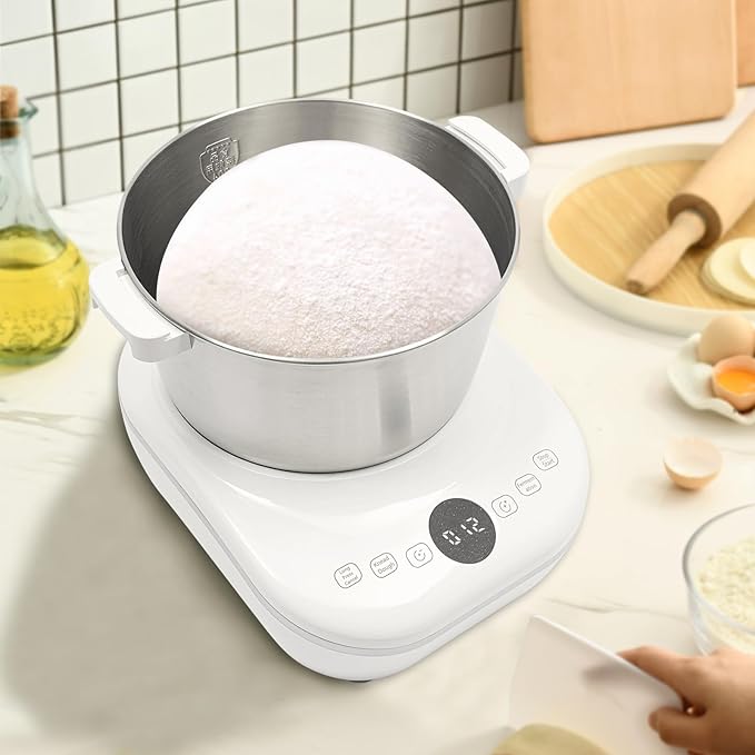 5L Electric Dough Maker with Ferment Function, Dough Mixer Machine Kitchen Flour Kneading Machine Bread Dough Maker for Baking Bread Dough&Pizza Dough (White)