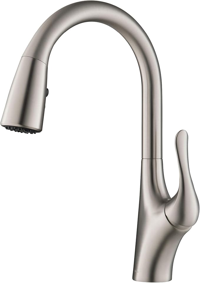 Kraus KPF-1674SFS Merlin Dual Function Pull, Faucets for Kitchen Sinks, Single-Handle, 16 Inch, Modern Spot Free Stainless Steel