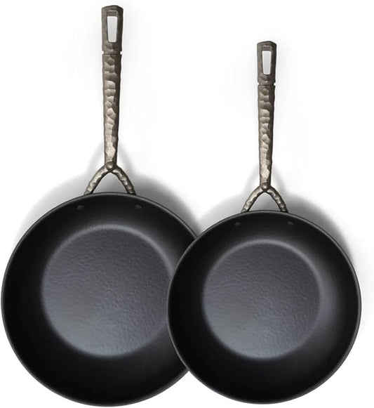 Alva Artist 2-Piece Carbon Steel Frying Pan Set (9.5” & 11”) – Naturally Nonstick Without PTFE/PFOA/PFAS, Built for Lifetime Durability, Masterful Heat Control, Oven & Induction Safe – Pro Performance