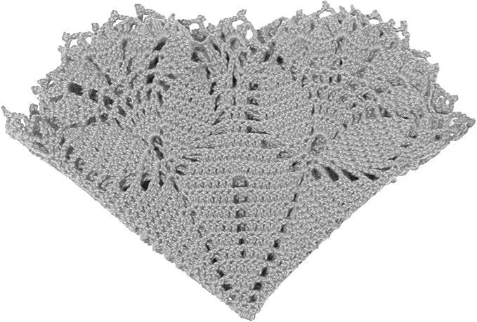 BIBITIME 15 inches- 16 inches Tulip Flower Doilies Lace Doilies Kitchen Table Doily Mats Tablecloth Handmade Crochet Placemats Vase Dish Plate Mat (1 PC- Light Grey)