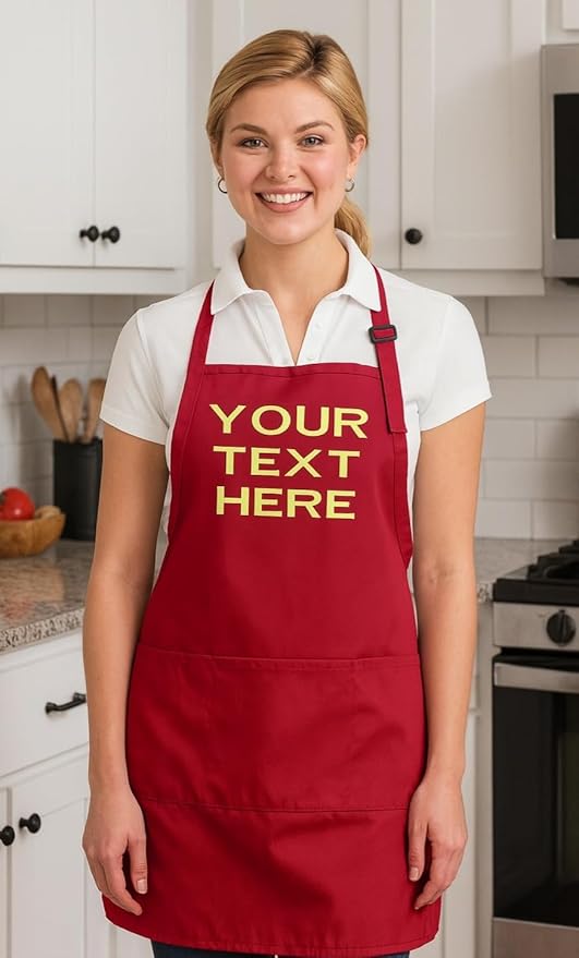 Personalized Apron with Custom Name or Any Text. Chef, Cooking, Grilling, or Baking Gift