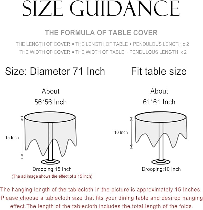 patdrea Vintage White Lace Tablecloth,Design Embroidered Cotton Ruffle Table Cloth for Round Table,Elegant Rustic Fabric Decorations for Wedding Party Thanksgiving Christmas Diameter 71"