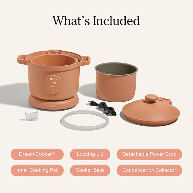 Our Place Dream Cooker | 6 Qt Ceramic Nonstick Multicooker & Pressure Cooker with Touchscreen Controls & Auto Steam Release | 4 Modes: Pressure Cook, Sauté/Sear, Slow Cook & Warm | Spice
