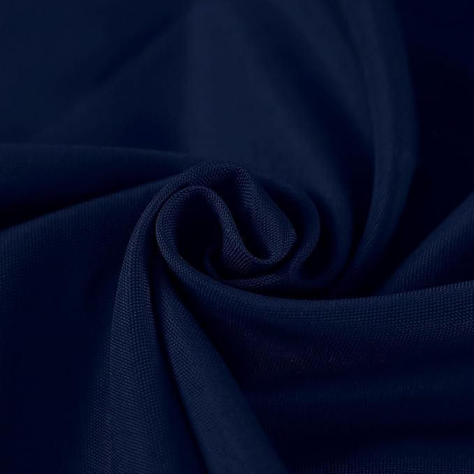 12 Pack Round Tablecloth 108 Inches Navy Table Cloth Stain and Wrinkle Resistant Washable Polyester Fabric Table Cover for Party, Wedding and Banquet Decoration