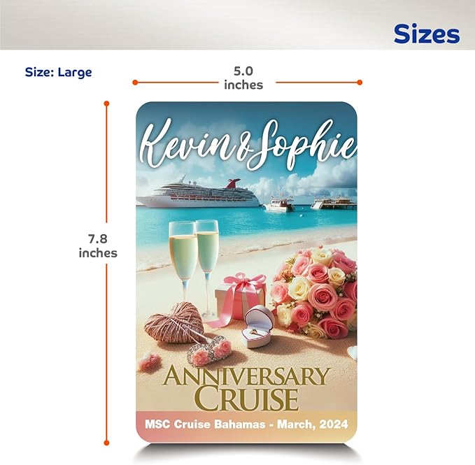 Anniversary Cruise Custom Magnet. Personalized Cruise Door Magnet Decoration for Cruise Ships, Custom Cruise Cabin Door Sign Magnets, Family Cruise, Caribbean, Bahamas