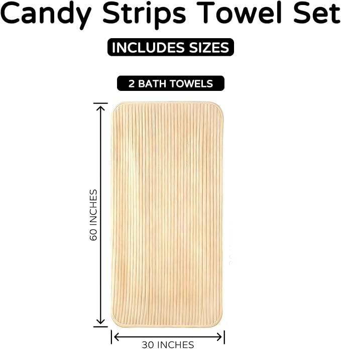 Extra Large Bath Towels (60"x30"),Oversized Bath Towels for Adults Luxury Bath Towels Super Soft Highly Absorbent Microfibers Quick Dry Bath Sheets Large for Bathroom (Beige, 2Piece)