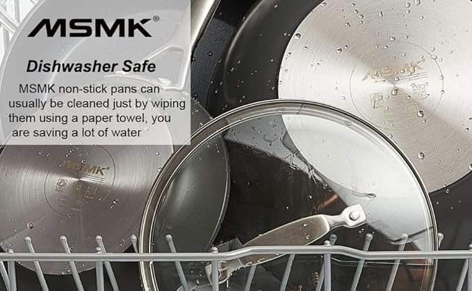 MsMk Non Stick Frying Pans, 10 Inch and 12 Inch Nonstick Frying Pan Set PFOA Free Non-Toxic, Skillet Set for Induction, Ceramic and Gas Cooktops