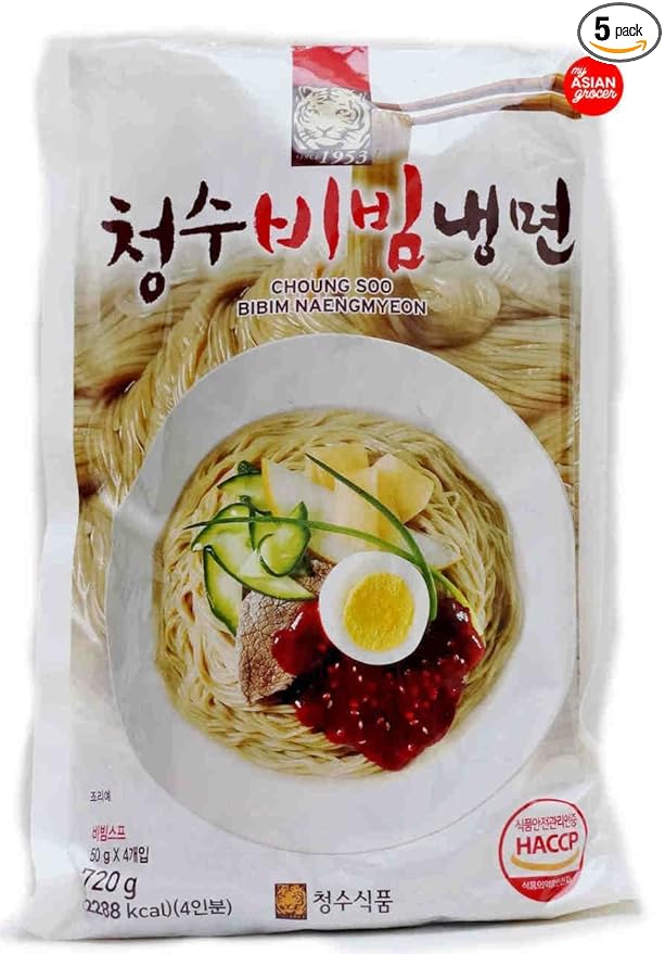 Choung Soo Naeng Myeon, Oriental Style Korean Cold Noodle (Bibim Naeng Myeon, 5 Pack)