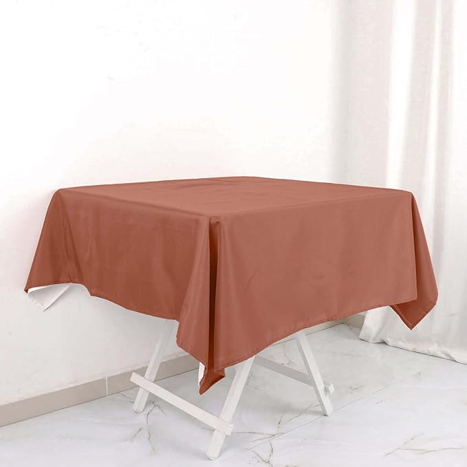 Efavormart 54x54 Terracotta Wholesale Linens Seamless Polyester Square Linen Tablecloth for Wedding Banquet Party Restaurant