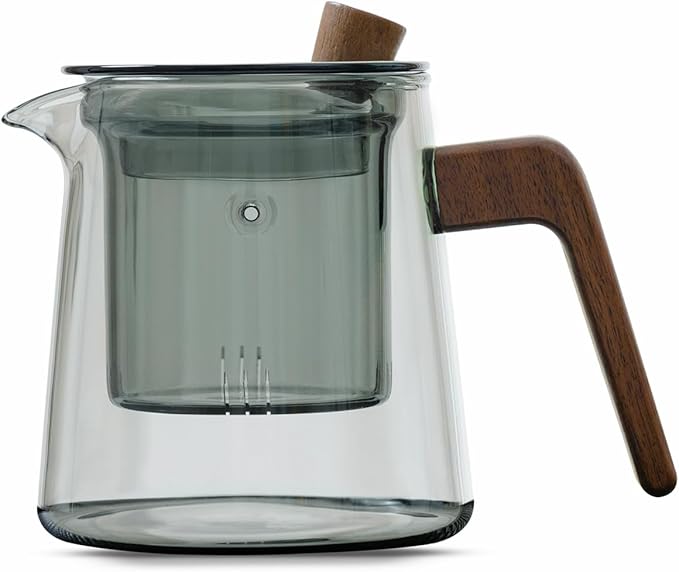 Tea Canyon Glass Teapot with Removable Glass Infuser, Teapot Kettle for Blooming and Loose Leaf, Borosilicate Glass Tea Maker 17oz/500ml