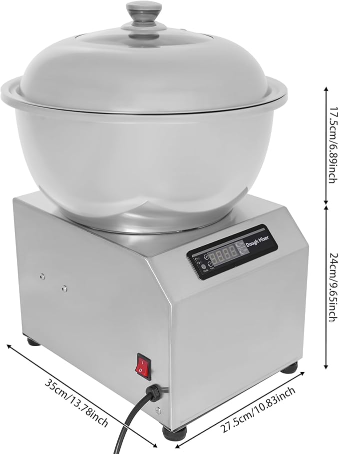 Bepritm Electric Dough Mixer, 1500W Commercial Pizza Dough Maker Machine with Bidirectional Rotation & Timer, 8KG/17.6LBS Dough Kneading Machine for Bakery, Pizza, Bread Dough, Home Use