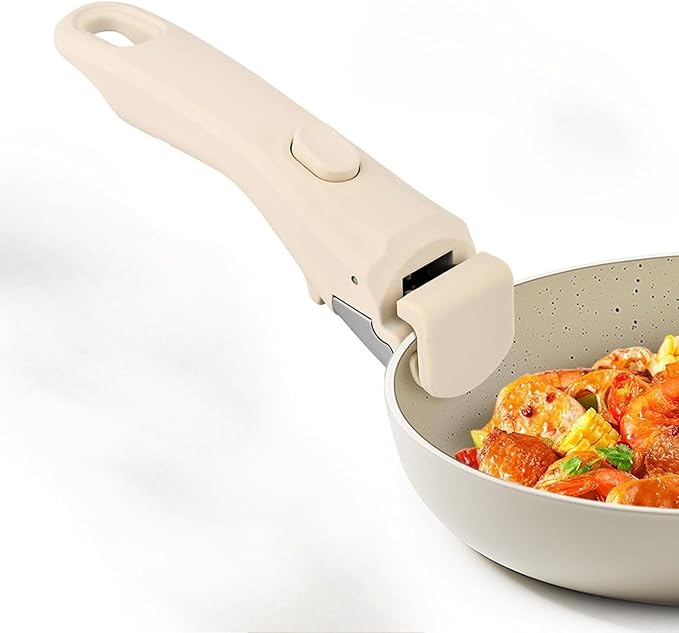 Universal Pan Handle Removable Detachable Handle Pots and Pans Handle Replacement Fits All Cookware Durable (White)