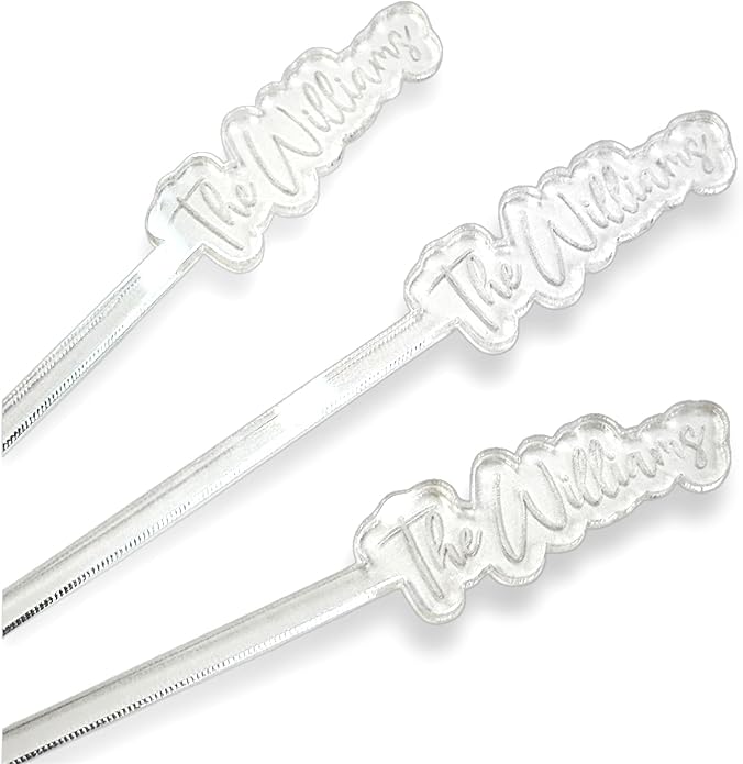 Set of 50 Custom Wedding Personalized Stirrer, Stirrer For Birthday Party, Drink Charms, Drink Names, Cocktail Tags, Couple Names,Acrylic Swizzle
