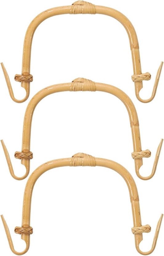 uxcell 3Pcs Bamboo Teapot Handle U-Shape Handle Replacement for Span 4.3-5.1 Inch Ceramic Pottery Tea Pots Tea Kettle Accessories Supplies, Heart Knot