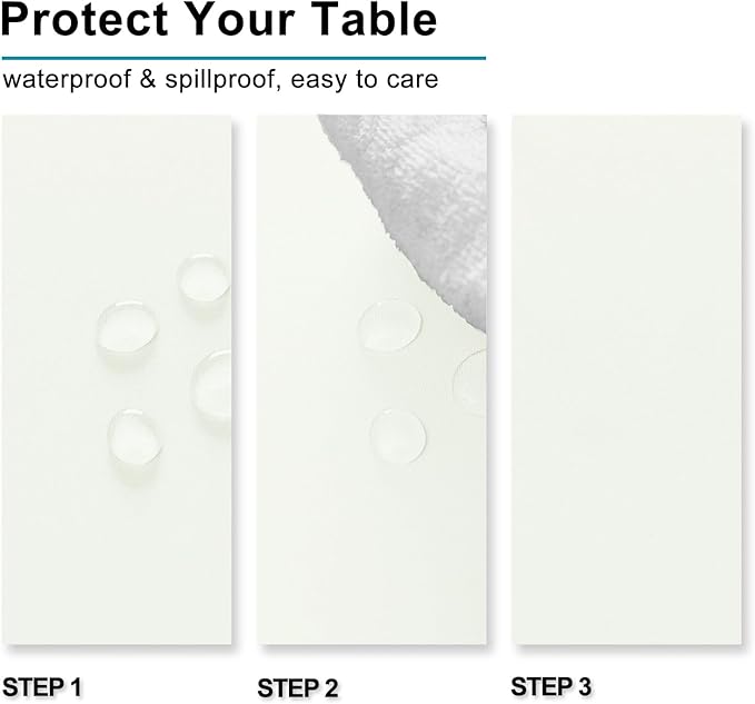 Hiasan 2 Pieces Ivory Tablecloth Rectangle - Waterproof and Spillproof Washable Fabric Table Cloth for Card Tables, 54 x 80 Inch