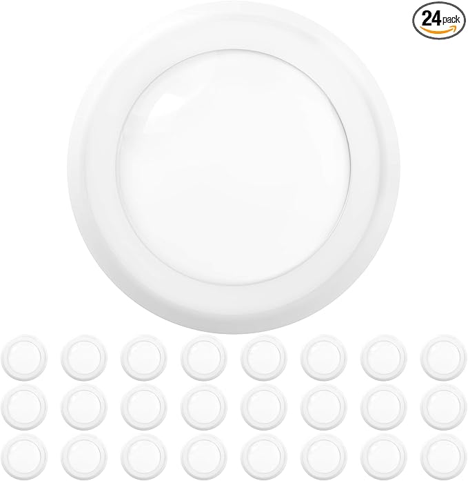 Sunco 24 Pack LED Disc Lights Ceiling 6 Inch, Flush Mount Disk Light, Recessed Can Lighting, 1050 LM, 15W (75W Equivalent), 4000K Cool White, Dimmable, Damp Rated ETL
