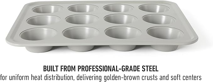 Calphalon Legacy 12 Cup Nonstick PFA Free Cupcake Muffin Pan - Taupe