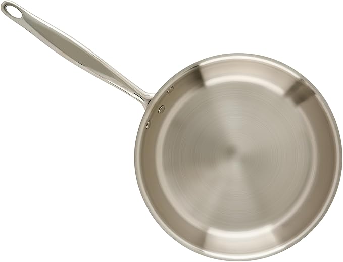 WINCO Tri-Ply Frying Pan, Silver