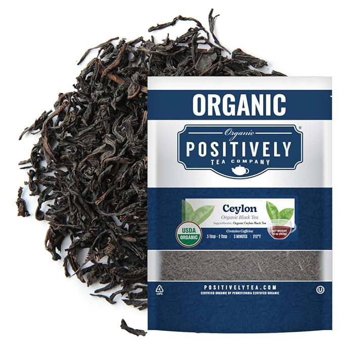 Organic Positively Tea Company, Ceylon Black Tea, Loose Leaf, 16 Ounce