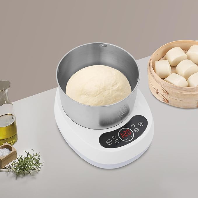 5L Automatic Dough Maker with Ferment Function, 304 Stainless Steel Dough Mixer Machine, Digital Touch Screen Kneading Machine for Pizza, Bread, Dumplings (Blue)