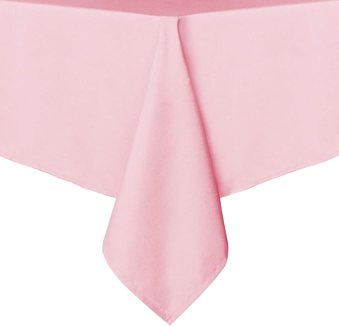 sancua Rectangle Tablecloth - 54 x 108 Inch - Stain and Wrinkle Resistant Washable Polyester Table Cloth, Decorative Fabric Table Cover for Dining Tables, Buffet Parties and Camping, Pink