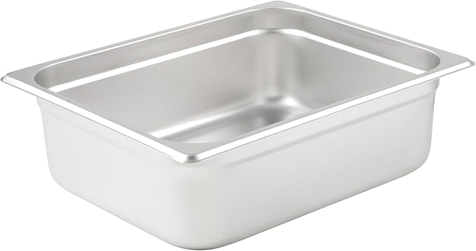 Winco 4-Inch Anti-Jamming Steam Pan, Half, 24-Gauge