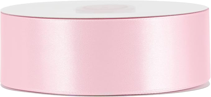 MEEDEE Pink Satin Ribbon 1-1/2 Inch Pink Ribbon Lux Double Faced Satin Ribbons by 50 Yards Polyester Satin Ribbons for Crafts, DIY Crafts, Weddings, Flower Bouquet, Holiday Decorating