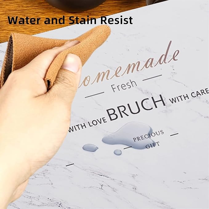 Pack of 1/4/6 Placemats White Plastic Tableware Mats Used for Tabletop Dining Protection Square Scrubbable Tablemats(P-Cactus,1pcs 45x30cm)