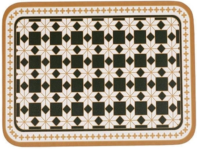 Printed Leather Placemat Style PVC Table Mat Waterproof Oilproof Heat-Insulated Plate Bowl Pad Room Decor 4pcs(E)