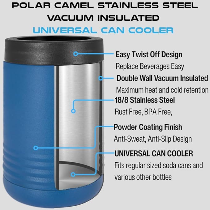Personalized Groomsmen Insulated Can Cooler Set - Custom Groomsmen Gifts - Personalized Wedding Can Cooler - Beer Can Holder Wedding Favors - Stainless Steel Double Wall Vacuum Insulated Can Holder