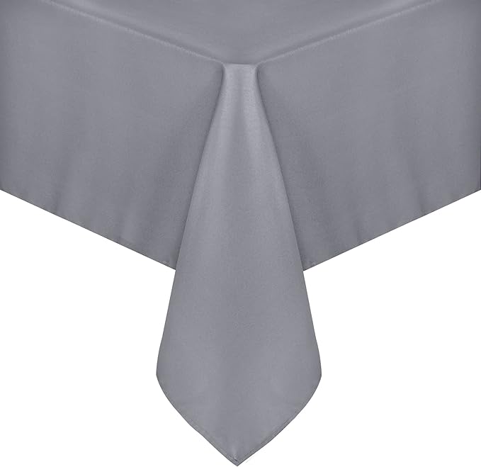 sancua Rectangle Tablecloth - 70 x 90 Inch - Stain and Wrinkle Resistant Washable Polyester Table Cloth, Decorative Fabric Table Cover for Dining Tables, Buffet Parties and Camping, Light Grey