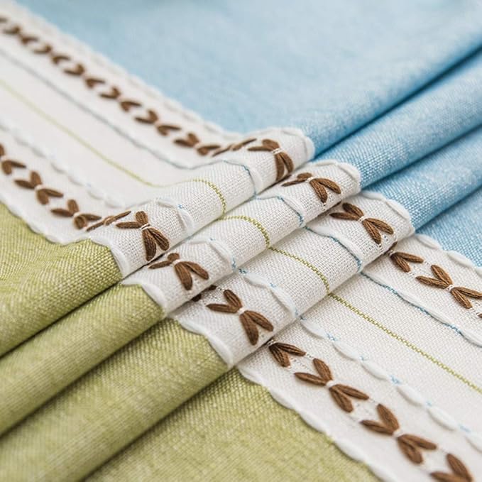 Pahajim Striped Tablecloth Rectangle with Tassels Thick Linen Cotton Table Cloth for Outdoor Picnic Dining and Holiday Kitchen Decor Rectangle/Oblong,55''x102'', 8-10 Seats