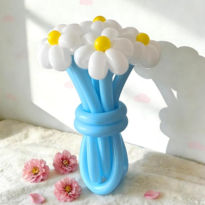 KAWKALSH 260 Light Blue Long Balloons for Balloon Garland Thickening Skinny Latex Twisting Animals Modeling Christmas Birthday Wedding Party Festival Decorations 100pcs