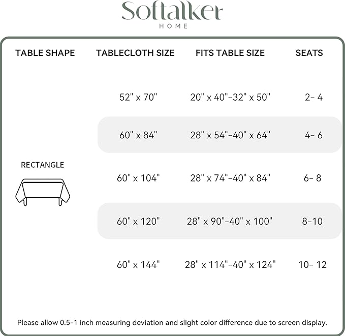 Softalker Green Tablecloth Rectangular 52x70 Inch Linen Textured Table Cloths Stain and Wrinkle Resistant Farmhouse Decorative Small Dining Table Cover Waterproof for Outdoor,Party,Garden,Coffee