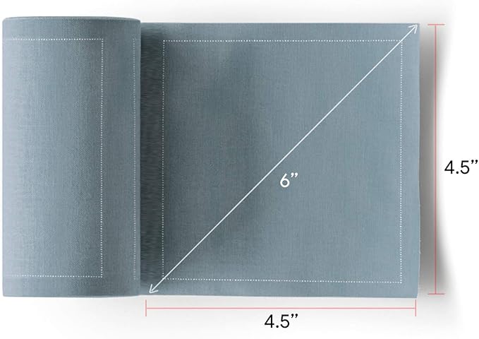 My Drap Cotton Cocktail Napkins On A Roll, Tear & Serve, Foggy Blue (Small 4.5x4.5 Inch) 50 Luxury Disposable Bar Napkins, Perfect for Serving Drinks & Cocktails, Elevating All Your Parties & Events.