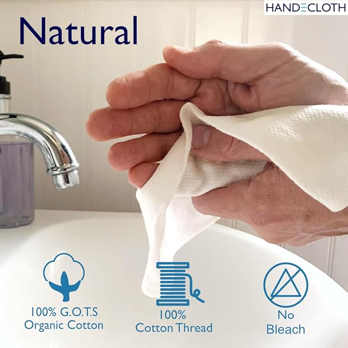 Reusable Paper Towels/G.O.T.S. Certified Organic Cotton/Made in USA/Microfiber Alternative/Machine Washable/Absorbent/Durable/Quality Hemmed Edges/Sustainable Kitchen (12 Pack)