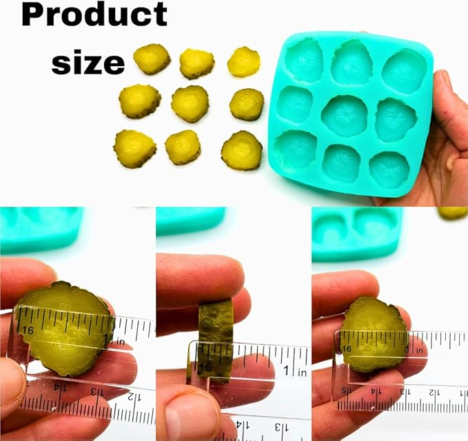 Natucraft Silicone Pickle Molds, 3 Cavity & 9 Slice, Small Cucumber Molds, Realistic, Flexible, Oven-Safe Up to 395F, Handmade in Canada, Turquoise Blue
