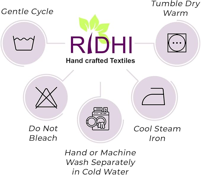 Ridhi Hand Block Print Pigeon Blue Flamingo Pink Rectangle Cotton Tablecloth 102" x 48" Reusable Table Cover Decorative Everyday Use for Dining, Farmhouse, Home Gift for Spring, Easter, Valentine