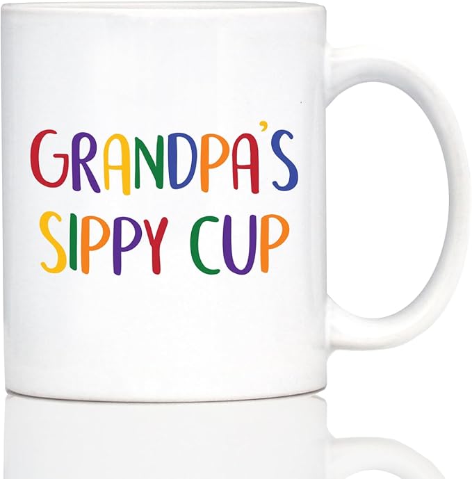 Bevvee Grandpa's Sippy Cup - Coffee Mug Gift for Grandfathers - Fun Birthday Cups - 11oz White Ceramic Mug