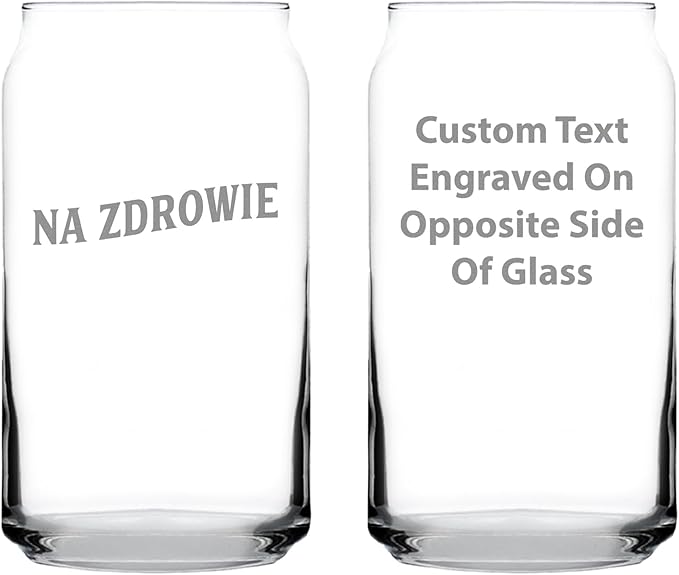 Custom Na Zdrowie - Polish Cheers - Personalized Beer Can Pint Glass - Cute Poland Themed Gifts or Party Decor for Women and Men - 16 Oz