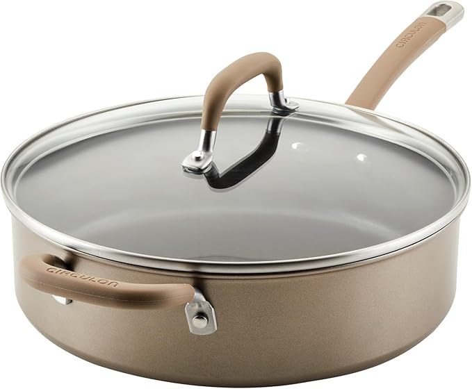 Circulon Premier Professional Hard Anodized Nonstick Cookware Induction Pots and Pans Set, 10 Piece, Bronze