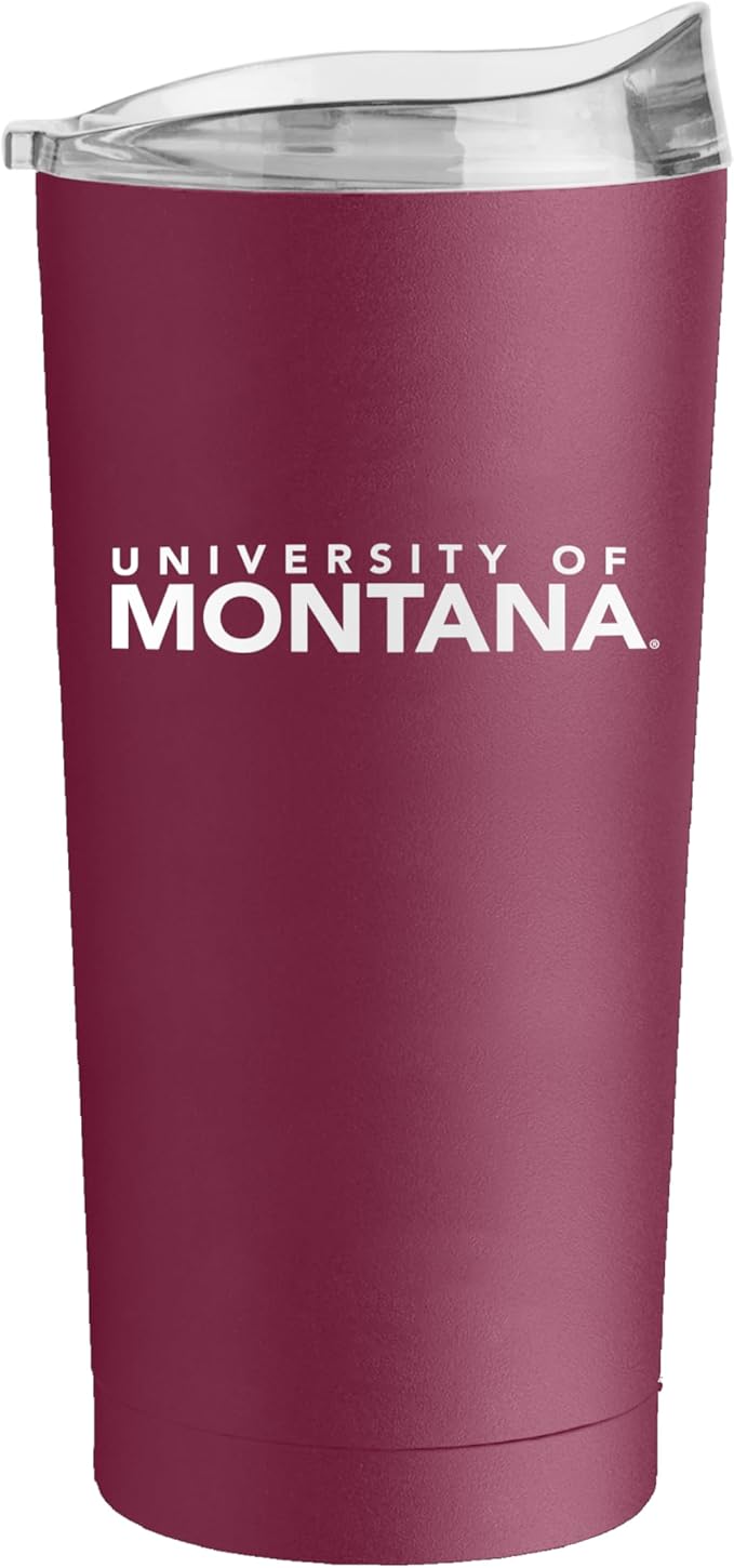 Logo Brands NCAA 20 oz Powder Coat Stainless Tumbler -Double-Wall Insulated Everday Tumbler for Hot or Cold Drinks, High Lip Lid, Team Color