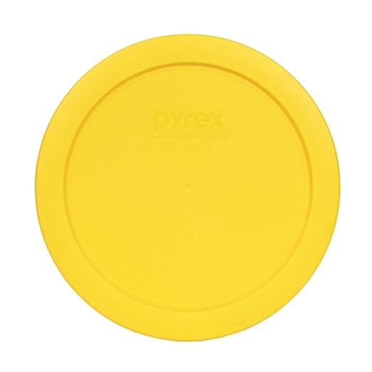 Pyrex 7201-PC 4 Cup Meyer Lemon Yellow Food Storage Replacement Lids (6-Pack) - Made in USA