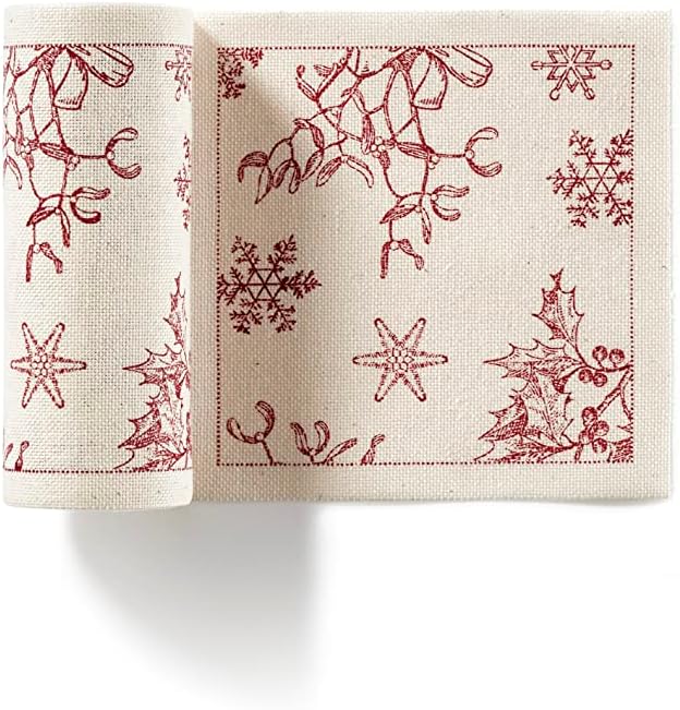 My Drap Recycled Cotton Cocktail Napkins On A Roll, Tear & Serve, Red Tartan Xmas (Small 4.5x4.5 Inch) 20 Luxury Disposable Bar Napkins, Perfect For Serving Drinks & Cocktails at Parties & Events.