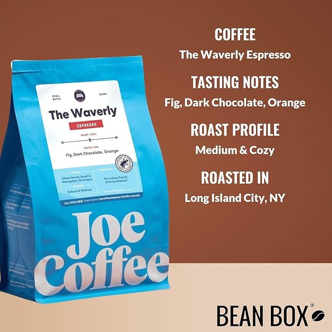 The Waverly Espresso - Roasted by Joe Coffee Company - Whole Bean Coffee - 12 Ounce Bag