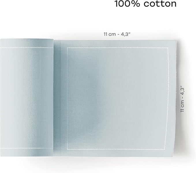 Cotton Cocktail Napkin - 4.3 x 4.3 in - 50 units per roll - Pearl Grey